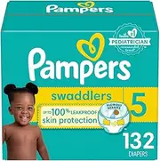 Pampers Diapers Size 5, 132 Count - Swaddlers Disposable Baby Diapers, One Month Supply