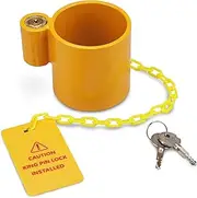 5th Wheel Lock, Heavy Duty Steel King Pin Lock with Anti-Theft Warning Tag, for 5th Wheel/Semi Trailers/RVs/Containers (A)