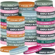 200 Pcs Religious Silicone Bracelets Bulk Christian Scripture Rubber Bracelet