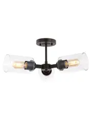 JONATHAN Y Jaymes 20in 3-Light Cylinder LED Semi Flush Mount