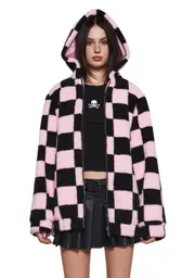 [Dolls Kill] Sweet Scenester Hooded Sherpa Jacket (Fairfax)