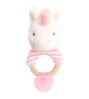 Keeleco 14cm Nursery Plush Unicorn Ring Rattles Soft Animal Toy Kids/Children 0m