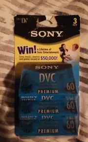 Sony Mini DVC Digital Video Cassette 60 Min DVM60PRR Pack of 3 Sealed