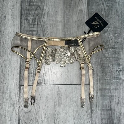 New Honey Birdette Amelie Gold Suspender Size XS