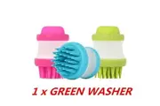 1 x Green Soap Dispensing Pet Washer Brush Puppy Dog Cat Soft Scrubber Grooming Hand Brush