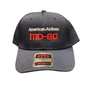 American Airlines MD-80 Embroidered Logo Adjustable Blue Mesh Baseball Cap Hat