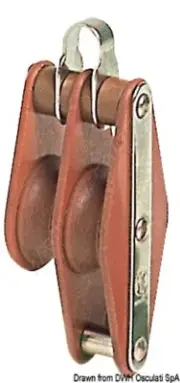 HYE Tufnol block 2 pulleys 12x43mm TBH