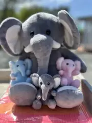 14”SUPER SOFT PLUSH STUFFED ELEPHANT WITH 3 Hidden Babies shower gift Age 3+