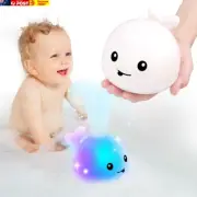 Whale Automatic Water Spray Bath Toy with LED Light up Floating Feature for Baby