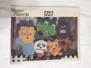 Vogue Costume Patterns 1727 - Frog, Panda, Tiger, Lion, Ape - Furry Furries