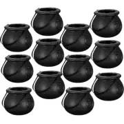 12 Pcs Plastic Cauldrons Halloween Candy Mini Containers Jar Child Holder