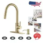 Stylish High Arc Gold Faucet with Dual Function Pull-Down Sprayer for Kitchen