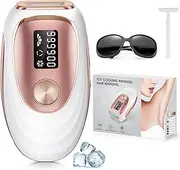 [LYSMOSKI] Laser Hair Removal, IPL Hair Removal with Ice-Cooling System for Painless & Long-Lasting Result, Safe At-Home Hair Remover Device for Armpits Back Legs Arms Face Bikini Line