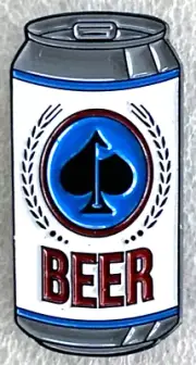 ACE OF SPADES CAN BEER ENAMEL & METAL GOLF BALL MARKER C5