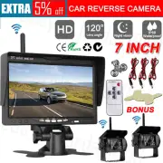 7" Wireless Rear View Kit HD LCD Monitor + Reverse Camera Reversing Backup Cam