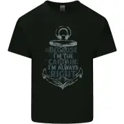 Sailing Captain Narrow Boat Barge Sailor Kids T-Shirt Childrens