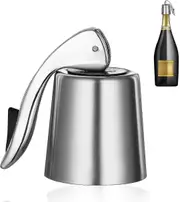 Wine Bottle Stoppers With Corkscrews, Stainless Steel Wine Plug With Silicone, Reusable Wine Caps For Bottles - PR