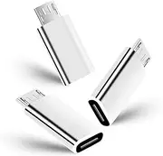 Micro USB to USB C Adapter [3 Pack],Micro USB Adapter,USB C Micro USB,USB C to USB Micro,Type C to Micro USB Adapter for Charging Power Bank Camera Controller Socket Port Android Huawei Headphone Jack