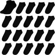 [ZERULETS] 20 Pairs of Trainer Socks, Children's Boys Socks, Ankle Socks, Girls, Black, White, Grey, Ankle Socks for 1-13 Years
