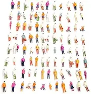 1:100 HO Scale Models Set, 100PCS DIY Resin Figures Tiny People Sitting Mixed Painted Colorful Seated Standing Train Park Street Passengers