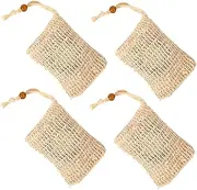 Baluue Face Cleansing Foaming Net Bag Multipurpose Soap Net Pouch Handmade Soap Pouch Mesh Drawstring for Wall Hanging