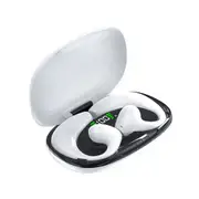 True Wireless Bone Conduction Headphones fones Bluetooth 5.3 Clip on Ear Sports Earphones Earhook with Mic Audifonos -White