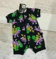 BONDS Baby Sz 00 3-6 mths , ALLINONE zippy WONDERSUIT short arm leg dinosaurs