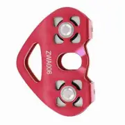 (Red)30KN Dual Pulley Zip Line Rescue Cable Trolley Outdoor Rock Climbing N HG