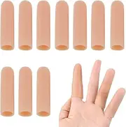 JEYORZY 16 x Finger Sleeves, Silicone Finger Sleeves, Finger Protection, Finger Cots Silicone Fingertip Protection, Finger Bandage, Gel Finger Protectors, for Cracked Fingers, Triggers, Fingers,