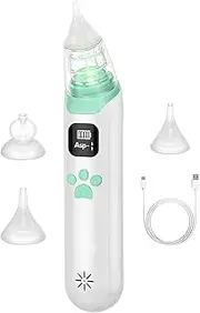 Toddler Nasal Aspirator – Gentle Nasal Sucker with Multiple Soft Tips | Anti-Backflow Electric Nose Suction Device, Calming Music Feature, Safe and Easy-To-Use for Infants and