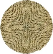 Straw Round Pouf Tatami Cushion Bay Window Pad Floor Mat Handmade Cattail Breathable Comfortable Yoga Meditation Tea Ceremony Decor Home Use Size 40x40cm