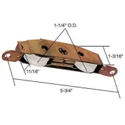 Door Roller For Sliding Glass Door Two Nylon Wheel 1.25 Inch Steel Housing