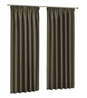 Linen Look Curtain Blockout Pinch Pleat Curtain Drape 230cm Drop 1Panel Taupe