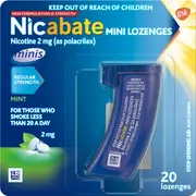 Nicabate Minis Regular Strength 2mg Lozenges Mint 20 pack