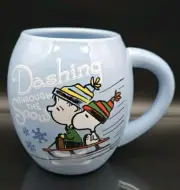 Peanuts Snoopy Woodstock Coffee Cup Mug 20 oz Dashing Through the Snow 2014