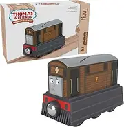 [THOMAS & FRIENDS] Wooden Railway Toy Train Toby Push-Along Wood Engine for Toddlers & Preschool Kids Ages 2+ Years