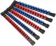 6PC ABS Socket Organizer 1/2 3/8 1/4 inch Drive Socket Rail Holders Wall Mount