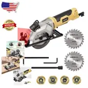 Powerful 4 Amp Mini Circular Saw with Vacuum Adapter & Accessories Included