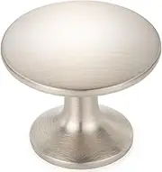 KOOFIZO Round Cabinet Knob - Brushed Nickel Pull Handle (Dia.30mm / 1.2 Inch), 10-Pack for Kitchen Cupboard Door, Bedroom Dresser Drawer, Bathroom Wardrobe Hardware