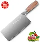 7 Inches Stainless Steel Meat and Vegetable Cleaver Knife Sturdy Wooden Handle