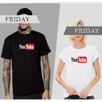 在飛比找蝦皮購物優惠-Youtube 印花 棉質短袖男式T恤 情侶T恤 女裝 街頭