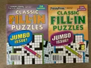Lot of 2 Penny Press Classic Fill-Ins Puzzle Books Easy-Hard 114/Book N64