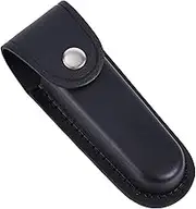 Pocket Knife Sheath, 6.1x2.08 Inch Leather Knife Holder Practical Leather Knife Sheath for Belt Portable Case Knife Holster for Outdoor Cycling, Hiking, Mountaineering, Camping (Black)