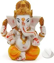 BangBangDa Ganesh Statue for Car Dashboard 3.5" H Yoga Meditation Figurine Fengshui Indian Buddha Lord Ganesha Statue Hindu God Idol Religious Sculpture Wedding Gifts Home Decors (Jade Finish)