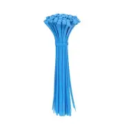 12 Inch Releasable Cable Ties Adjustable Zip Ties Blue 100Pcs