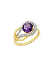 MaxColor 10K 1.75 ct. tw. Diamond & Amethyst Eternity Ring