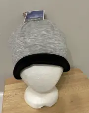 NWT IGLOOS LADIES PONYTAIL BEANIE ONE SIZE GRAY/BLACK WOMENS WINTER HAT