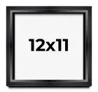 12x11 Shadow Box Frame Black | 1.25 inches Deep Real Wood Contemporary Shadowbox