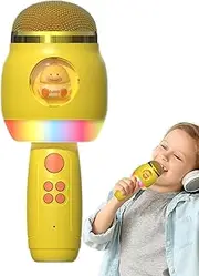 Karaoke Mics, Wireless Karaoke Microphones | Wireless Microphone for Kids Cartoon with LED Lights - Portable Singing Supplies, Microphone Speaker for Girls Boys Adul