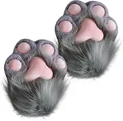 [Blogiiup] Furry Paws, Cat Paw Gloves 1 Pair Plush Furry Paws Mittens Therian Gloves for Cosplay and Anime Convention for Adults & Kids